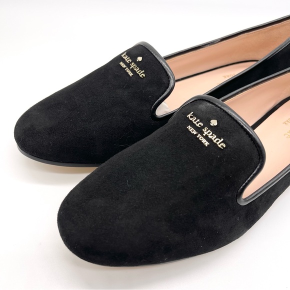 Kate Spade Black Suede Flat Loafers Slip Ons Claudia Size 8.5 - Picture 8 of 16
